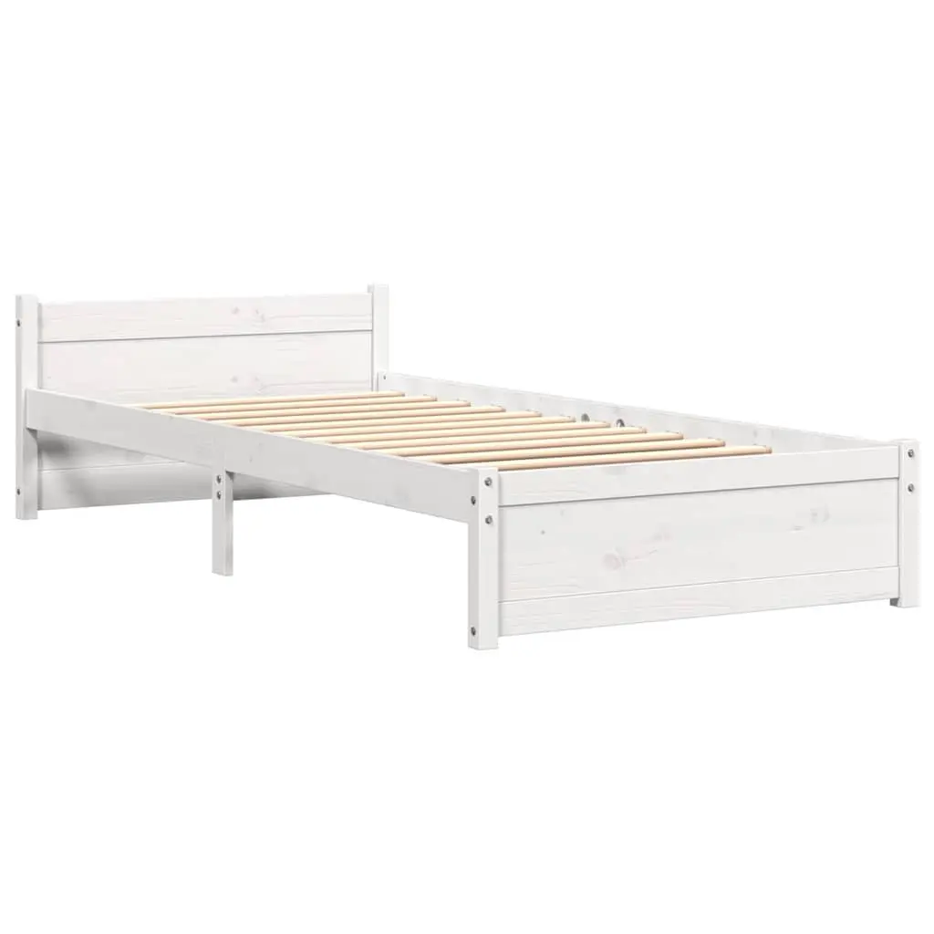 Solid Wood Bed Frame Single 90x190cm White Pine Bedroom Furniture