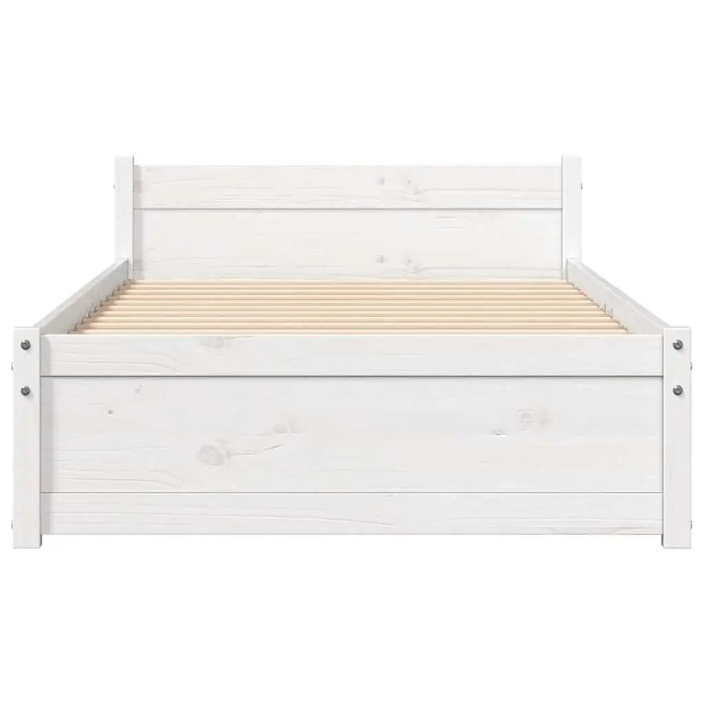 Solid Wood Bed Frame Single 90x190cm White Pine Bedroom Furniture