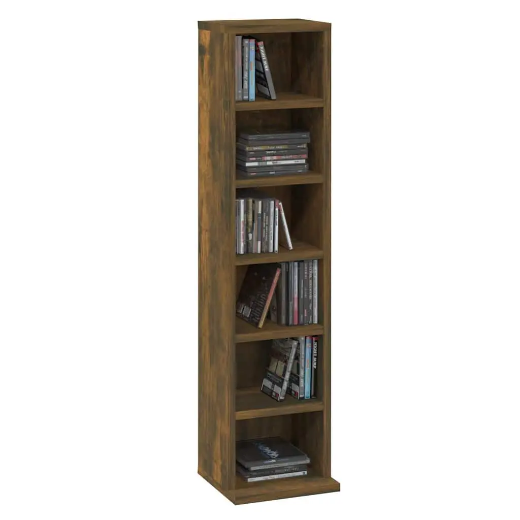 Storage Cabinet Engineered Wood Smoked Oak 21x20x88cm Media Organiser