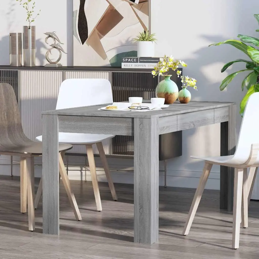 Dining Table Engineered Wood 140 x 74.5 x 76 cm Grey