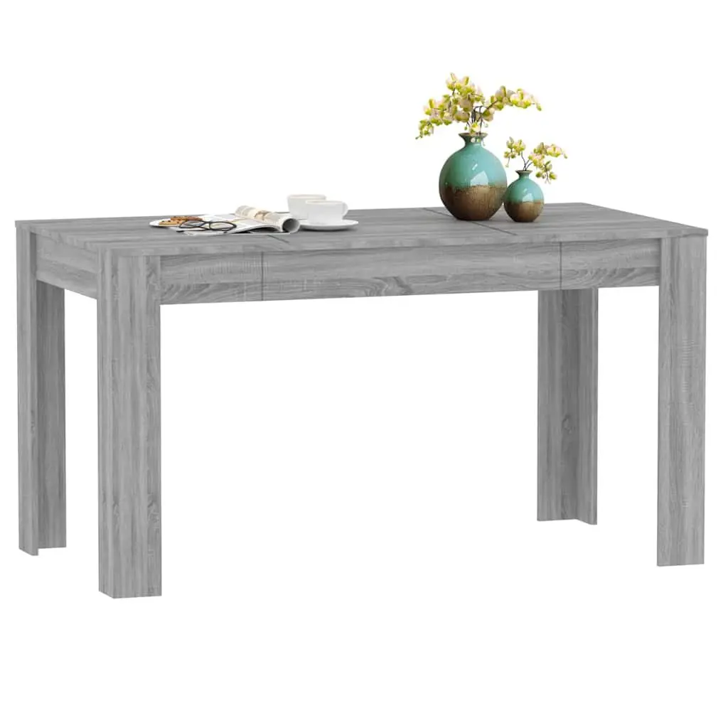 Dining Table Engineered Wood 140 x 74.5 x 76 cm Grey