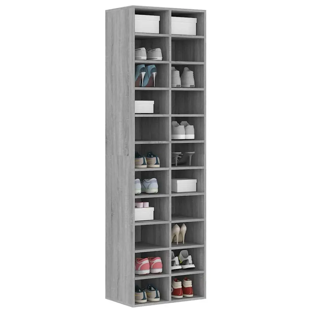 Shoe Cabinet Grey Sonoma 54x34x183 cm Storage Organiser Engineered Wood