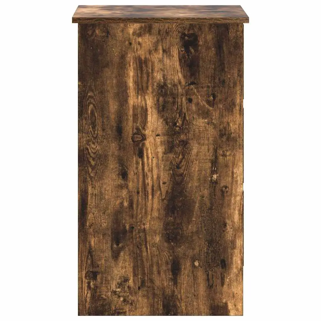 Brown Office Desk Engineered Wood Storage Drawers Study Workstation 90x45x76cm