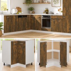 Practical Smoked Oak Kitchen Cabinet for Everyday Use