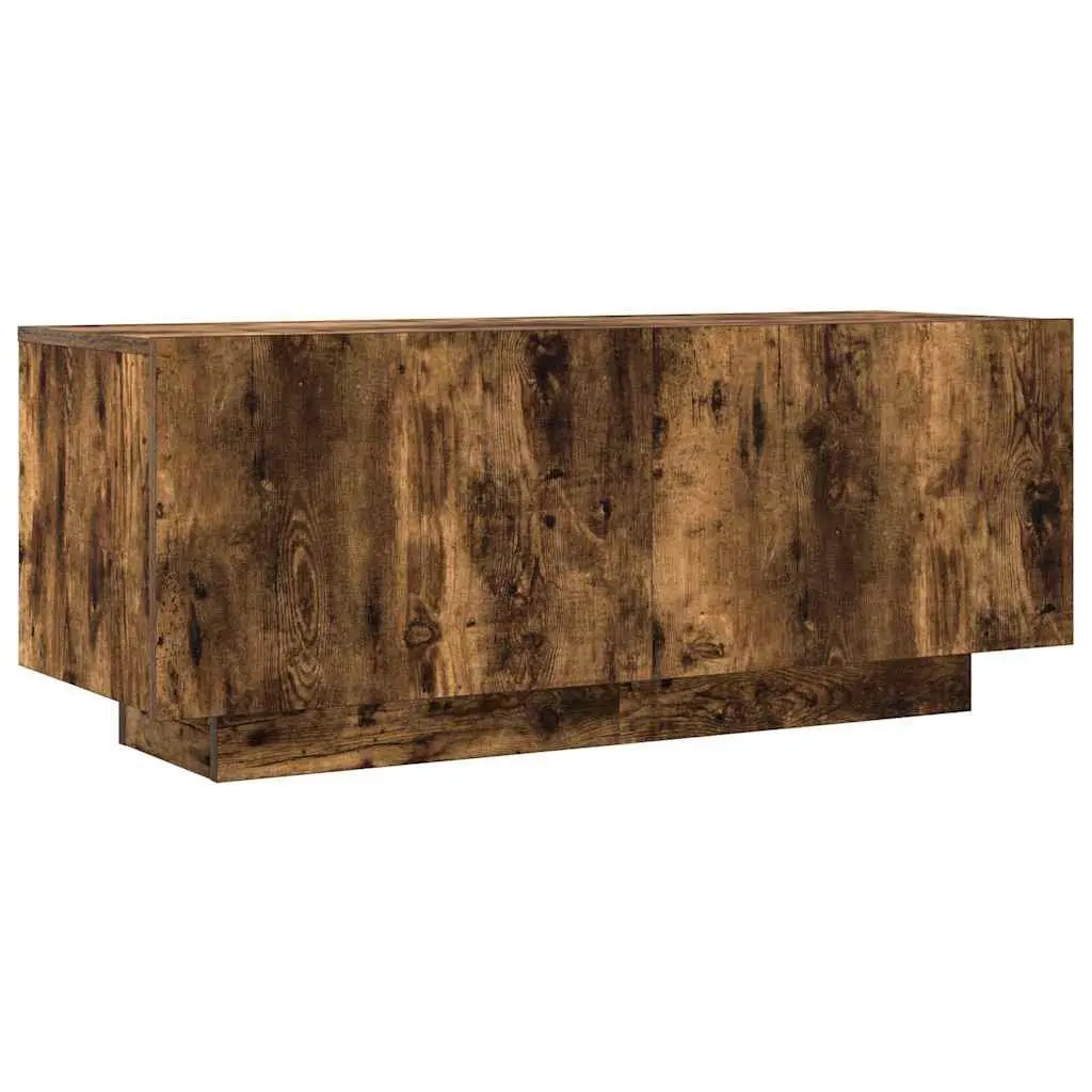 TV Cabinet Brown Engineered Wood Media Storage Unit Compartments Doors