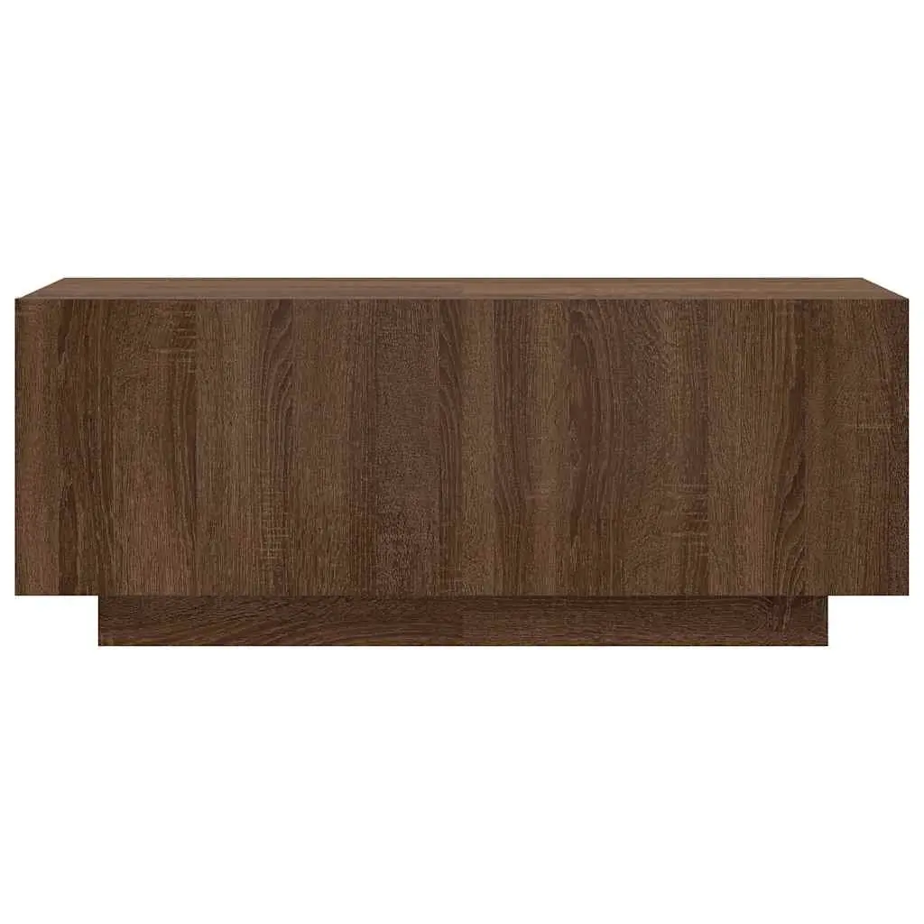 Brown Oak TV Cabinet Engineered Wood Storage Unit 100x35x40 cm Two Compartments