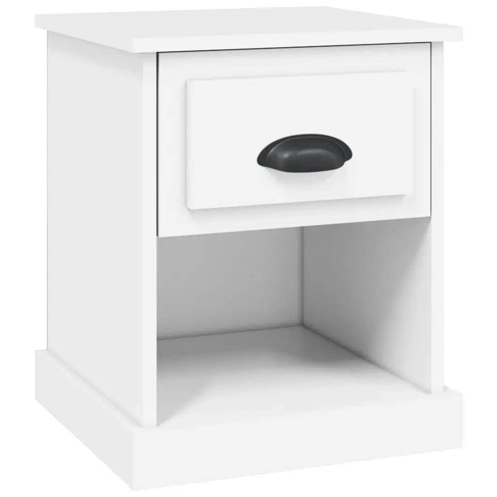 Bedside Cabinet Engineered Wood 39 x 39 x 47.5 cm White