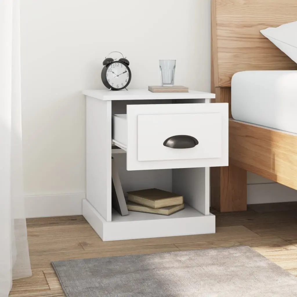 Bedside Cabinet Engineered Wood 39 x 39 x 47.5 cm White