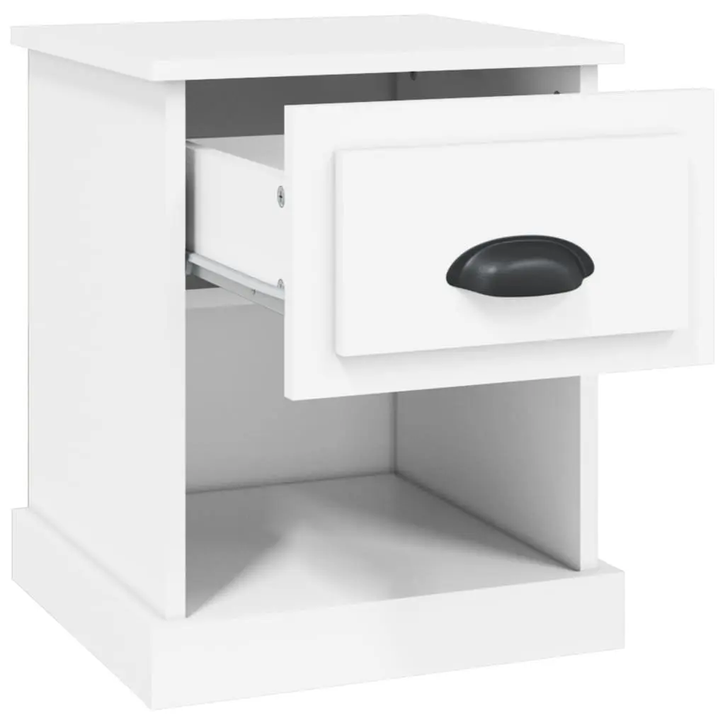 Bedside Cabinet Engineered Wood 39 x 39 x 47.5 cm White