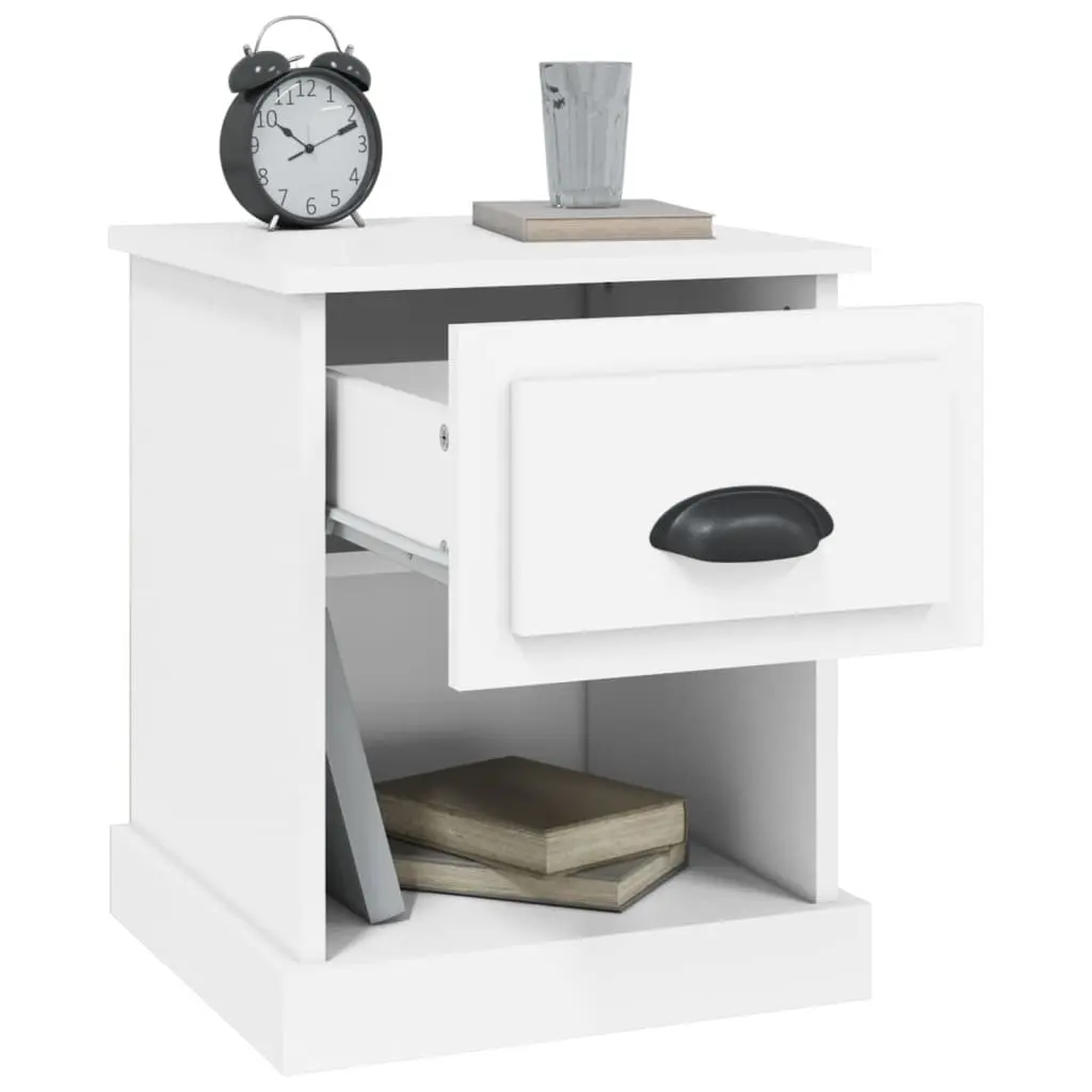 Bedside Cabinet Engineered Wood 39 x 39 x 47.5 cm White