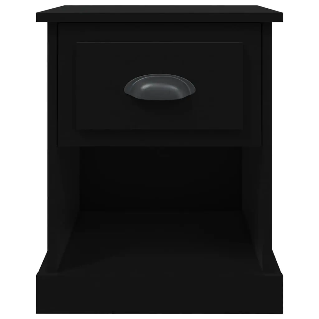 Bedside Cabinets Engineered Wood 39x39x47.5 cm Black 2 pcs Nightstand Storage
