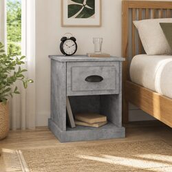 Bedside Cabinets 2 pcs Grey 39x39x47.5 cm Engineered Wood Nightstand Storage