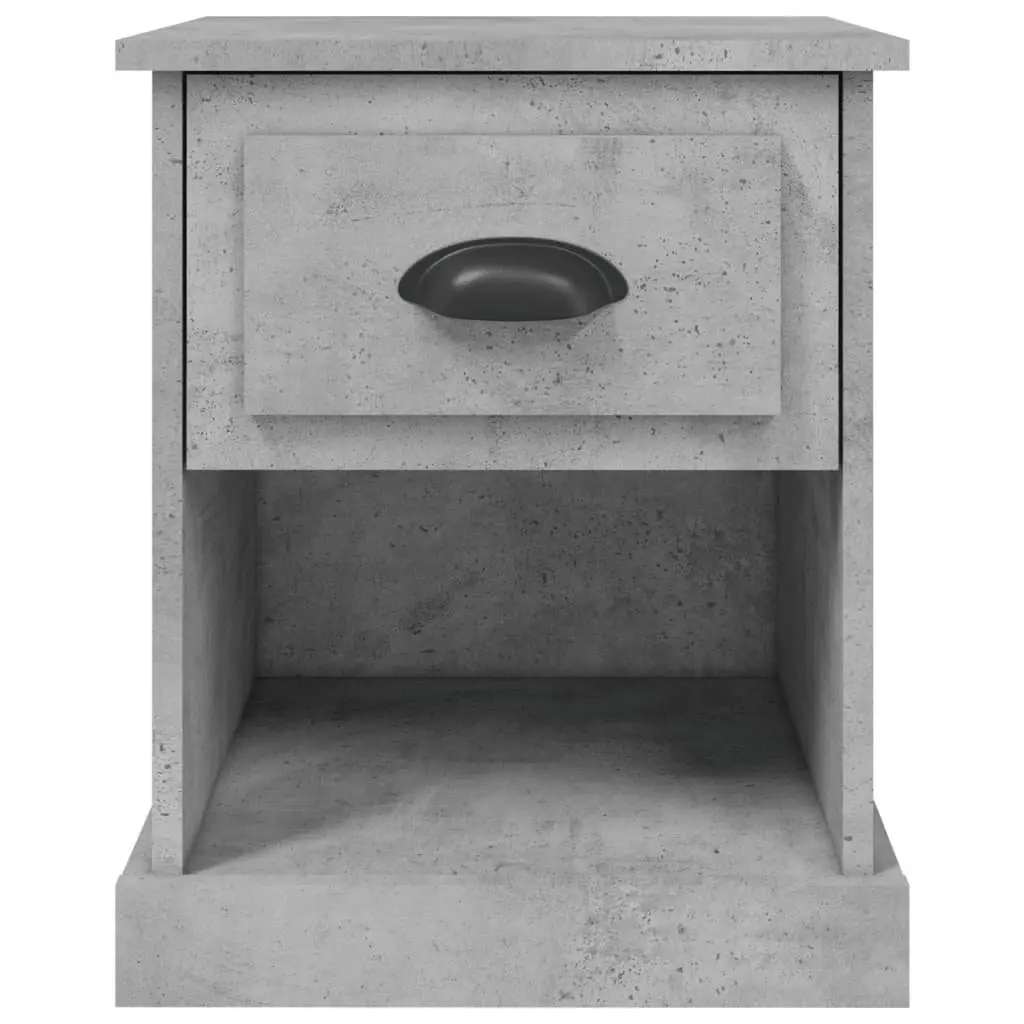 Bedside Cabinets Grey Engineered Wood Nightstand Storage 39x39x47.5cm 2 Piece