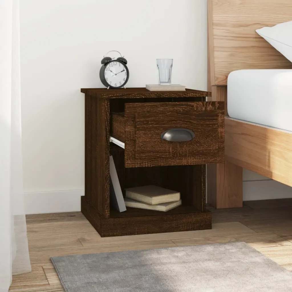 Bedside Cabinets Engineered Wood 39x39x47.5 cm Brown 2 Piece Nightstand