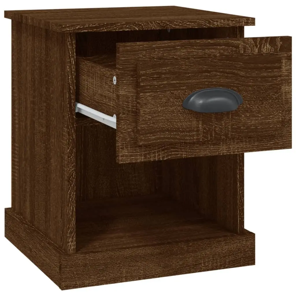 Bedside Cabinets Engineered Wood 39x39x47.5 cm Brown 2 Piece Nightstand
