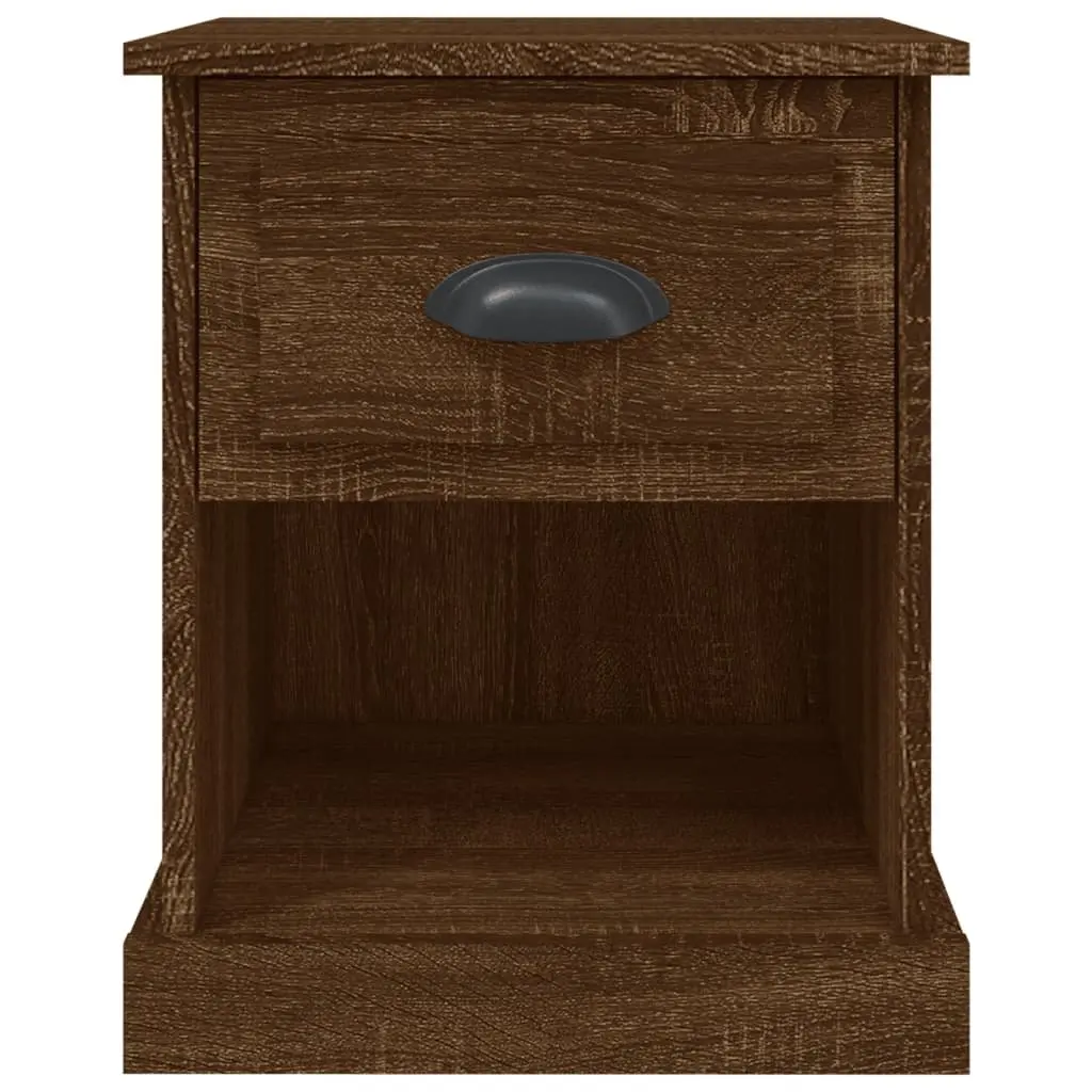 Bedside Cabinets Engineered Wood 39x39x47.5 cm Brown 2 Piece Nightstand