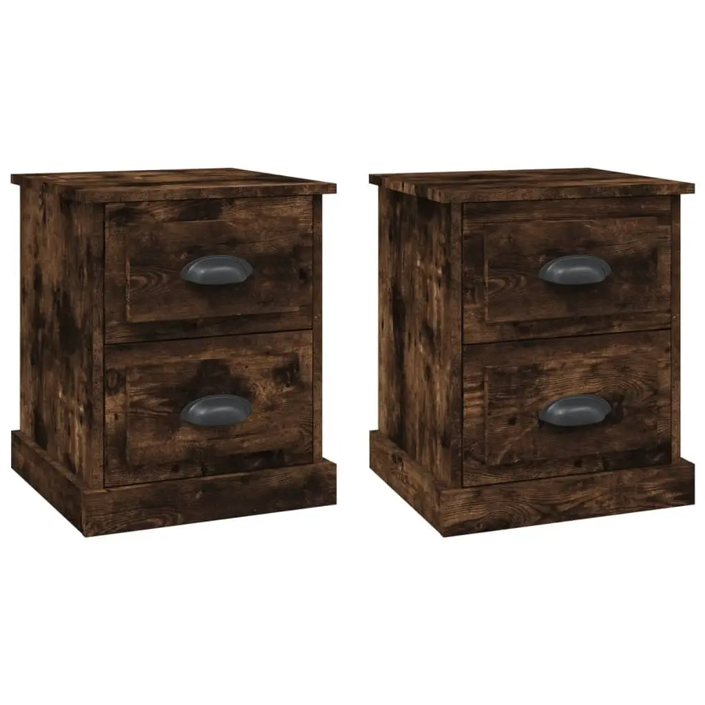Bedside Cabinets 2 pcs Brown 39x39x47.5 cm Engineered Wood Nightstand Storage