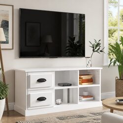 Versatile High Gloss White TV Cabinet for Your Living Room