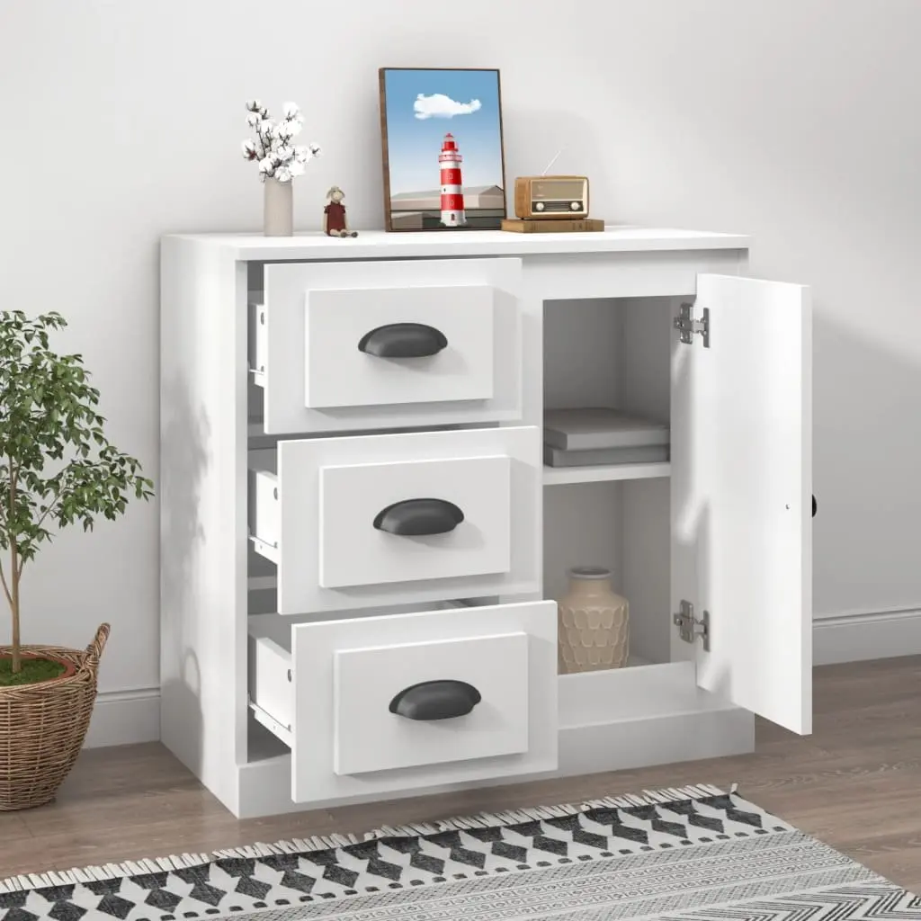 Sideboard Engineered Wood 70x35.5x67.5 cm White Storage Cabinet
