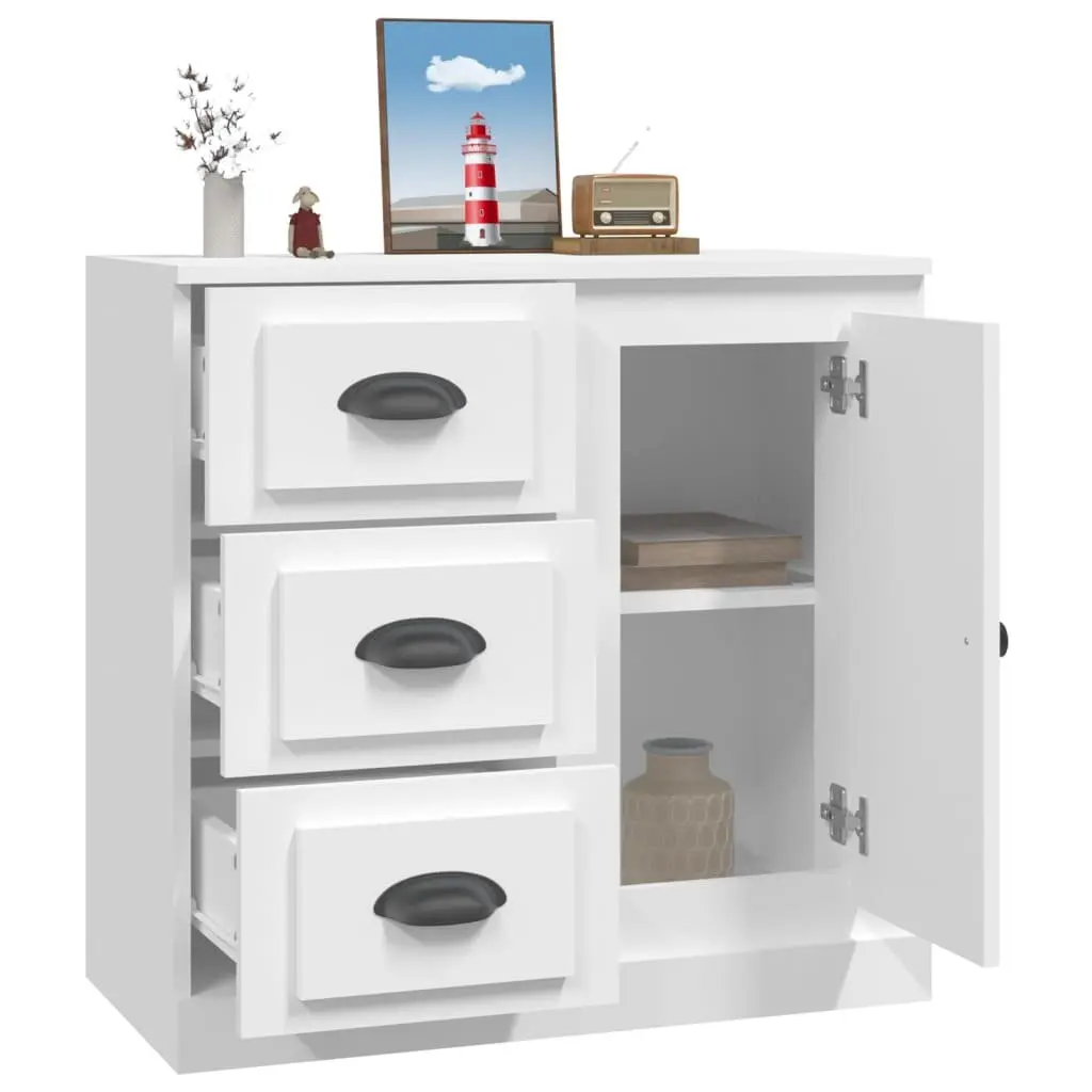 Sideboard Engineered Wood 70x35.5x67.5 cm White Storage Cabinet