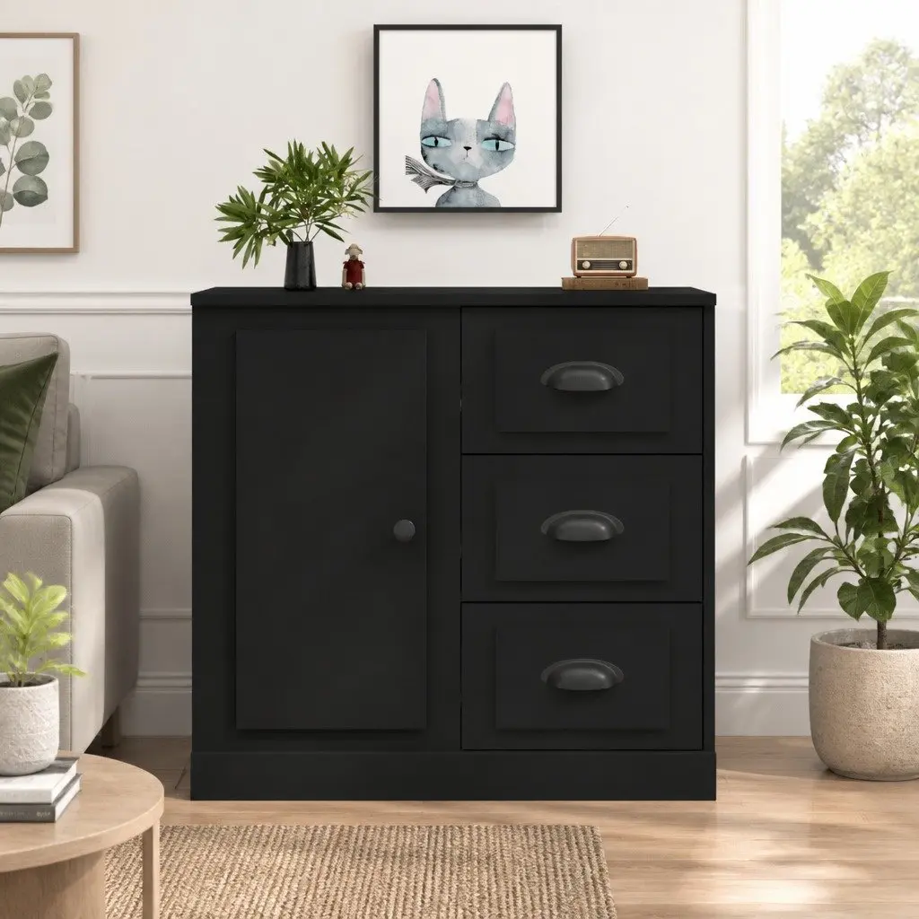 Sideboard Engineered Wood Black 70 x 35.5 x 67.5 cm