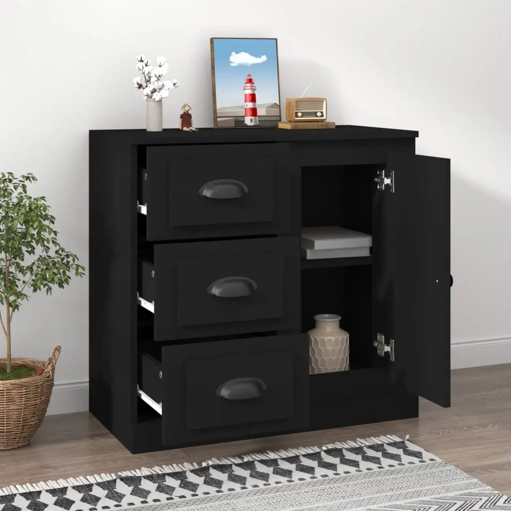 Sideboard Engineered Wood Black 70 x 35.5 x 67.5 cm