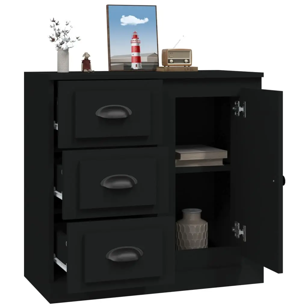 Sideboard Engineered Wood Black 70 x 35.5 x 67.5 cm
