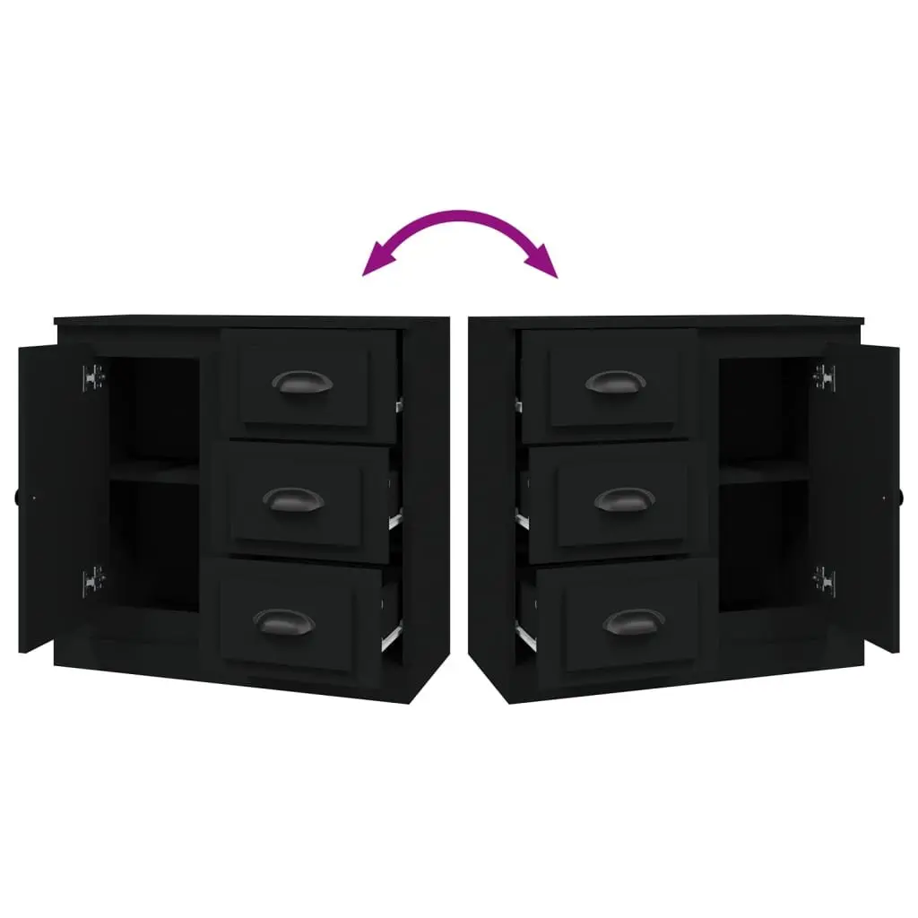 Sideboard Engineered Wood Black 70 x 35.5 x 67.5 cm