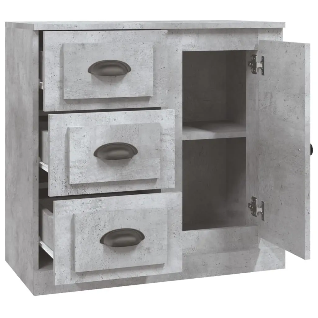 Storage Cabinet Sideboard Engineered Wood Buffet Display Unit Grey 70 x 35.5 x 67.5 cm