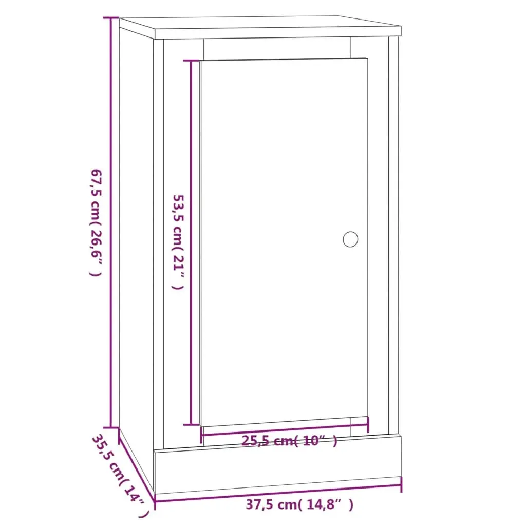 Sideboards Engineered Wood 37.5 x 35.5 x 67.5 cm White Storage Cabinet Cupboard 2 pcs Home Furniture