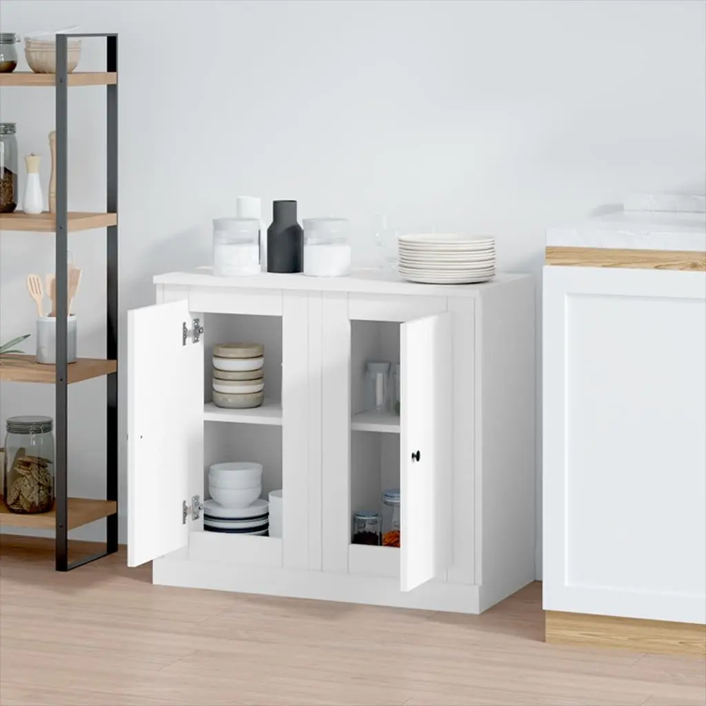 Sideboards Engineered Wood 37.5 x 35.5 x 67.5 cm White Storage Cabinet Cupboard 2 pcs Home Furniture