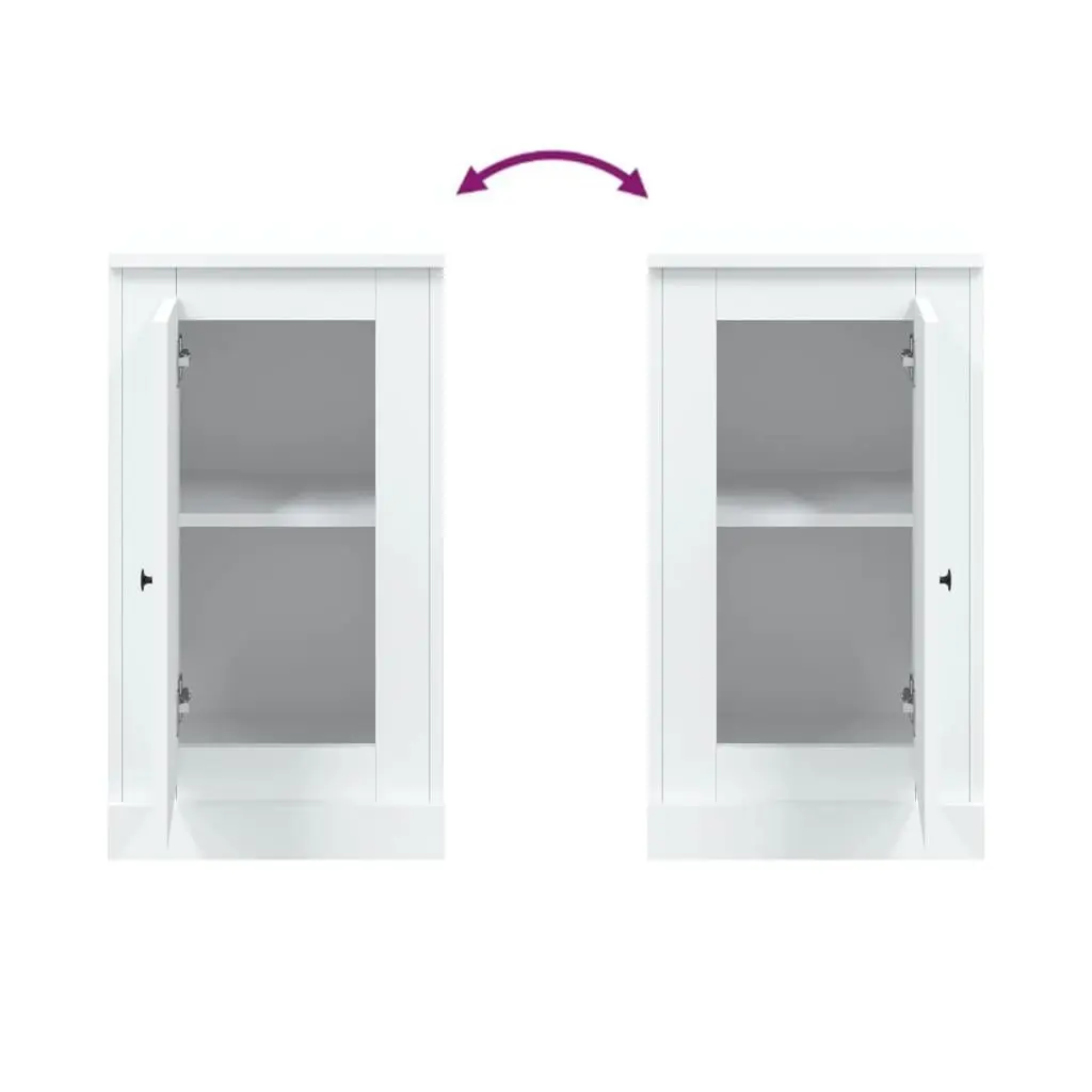 Sideboards Engineered Wood 37.5 x 35.5 x 67.5 cm White Storage Cabinet Cupboard 2 pcs Home Furniture