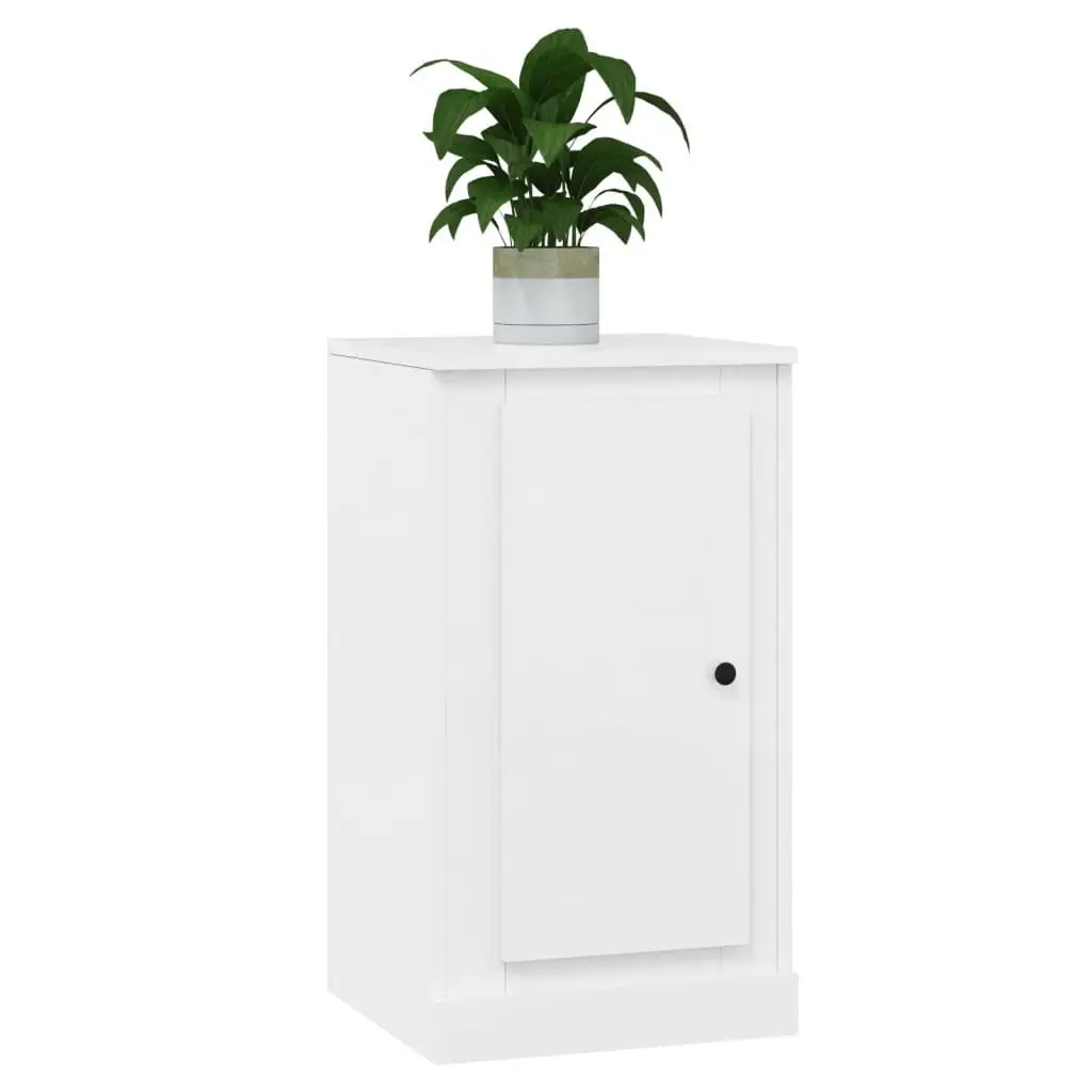 Sideboards 2 pcs High Gloss White Storage Cabinet Engineered Wood Cupboard