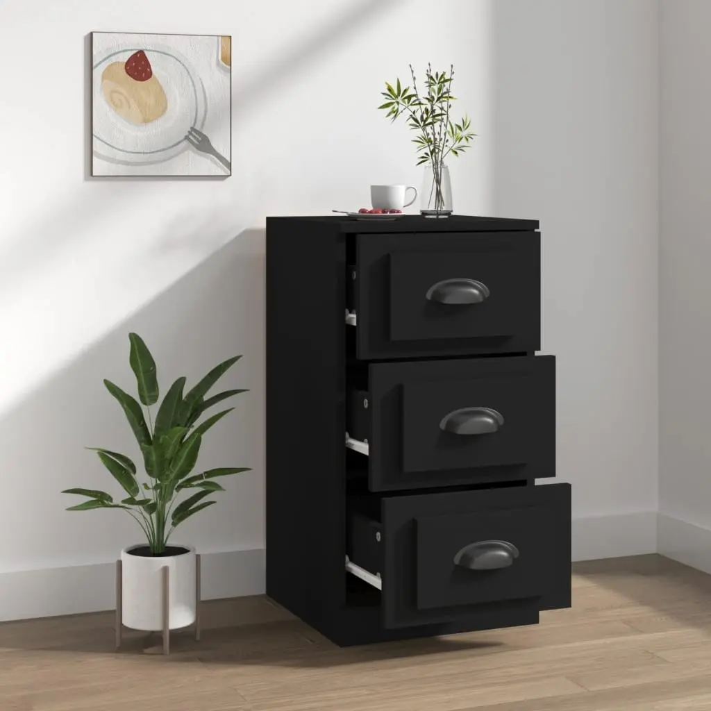Sideboard Storage Cabinet Engineered Wood 36 x 35.5 x 67.5 cm Black
