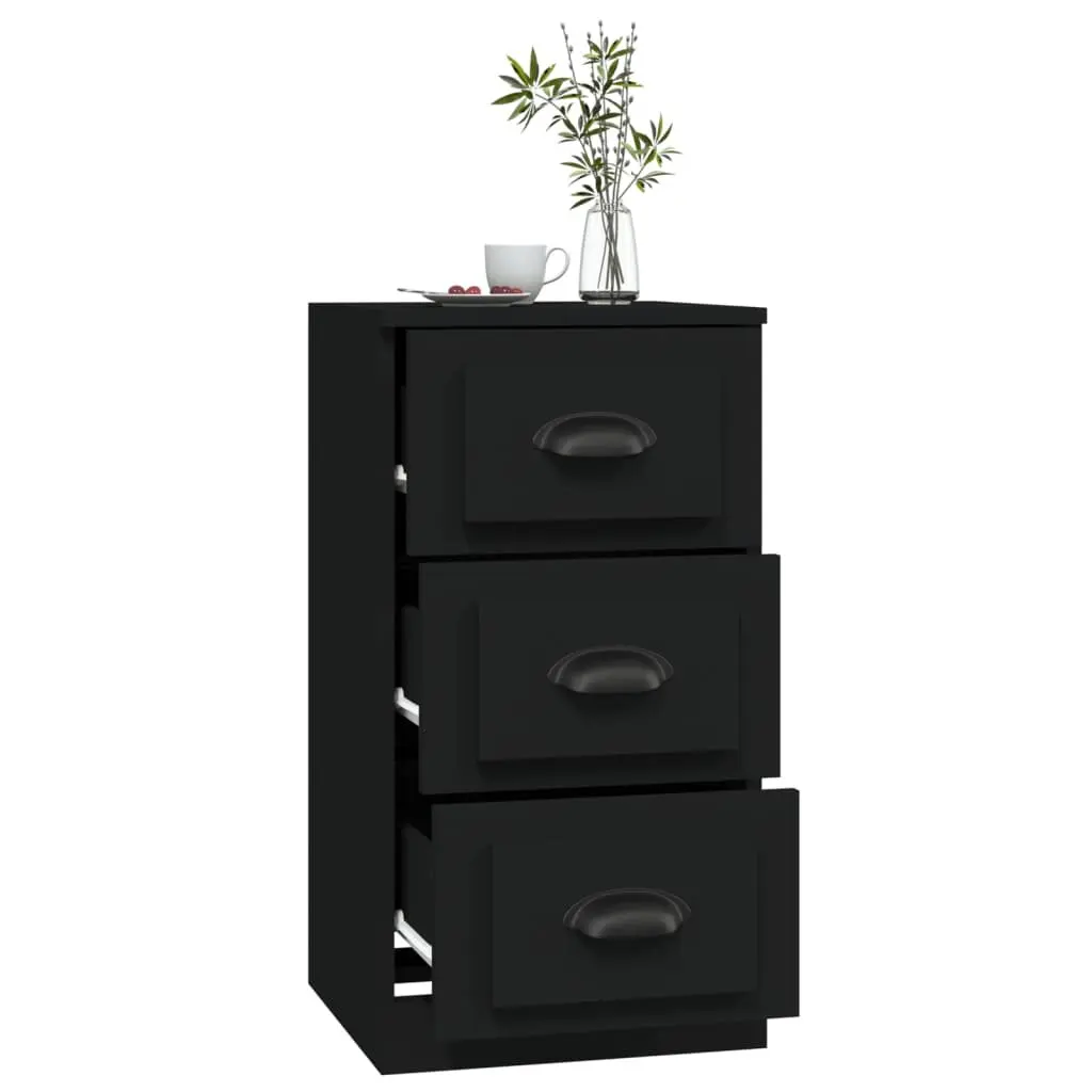 Sideboard Storage Cabinet Engineered Wood 36 x 35.5 x 67.5 cm Black