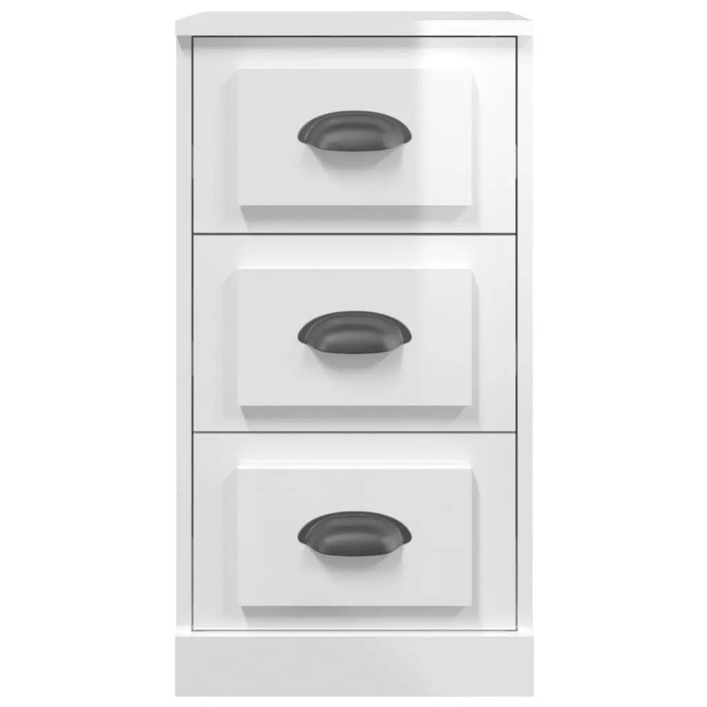White High Gloss Sideboard Cabinet Engineered Wood Storage Buffet Furniture