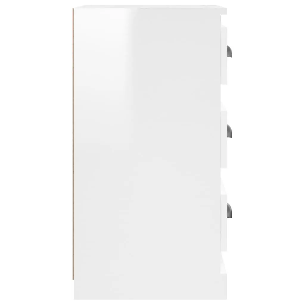 White High Gloss Sideboard Cabinet Engineered Wood Storage Buffet Furniture