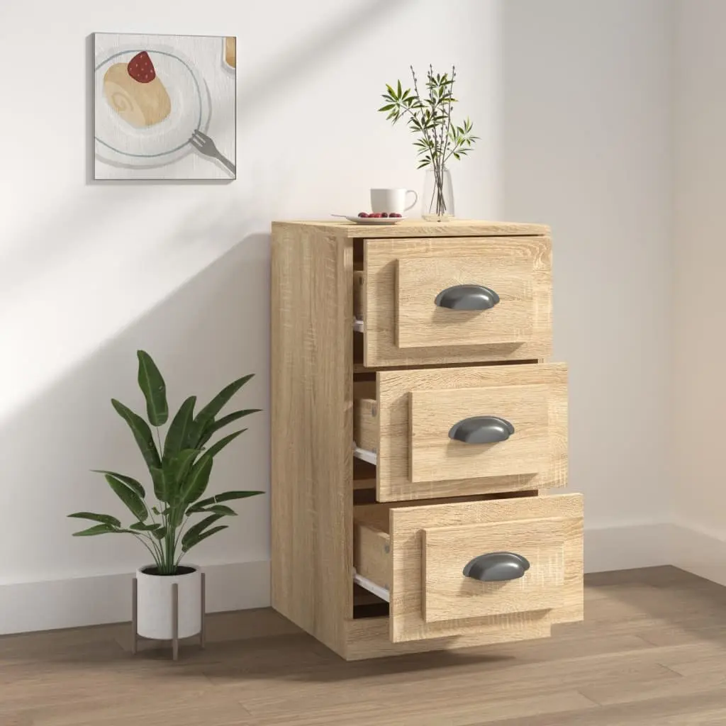 Sideboard Engineered Wood Brown 36W x 35.5D x 67.5H cm Storage Cabinet Furniture Buffet Display Unit