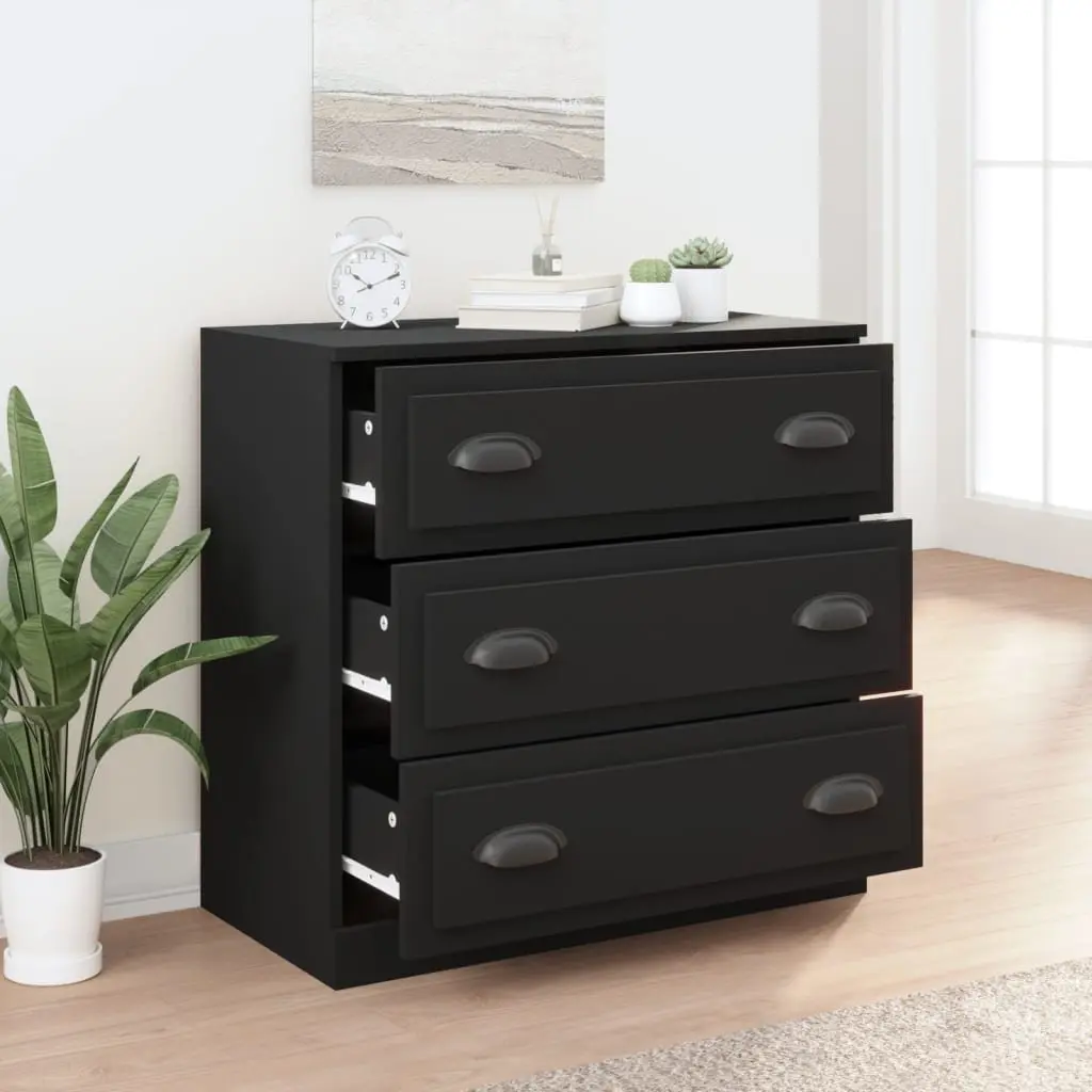 Sideboard Engineered Wood 70W x 35.5D x 67.5H cm Black