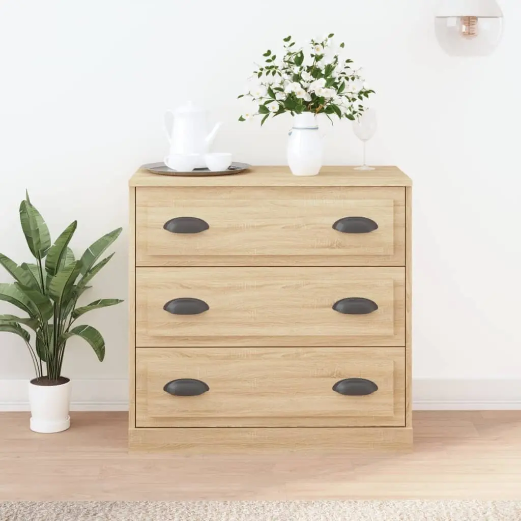 Sideboard Storage Cabinet Brown Engineered Wood 70x35.5x67.5cm Home Furniture