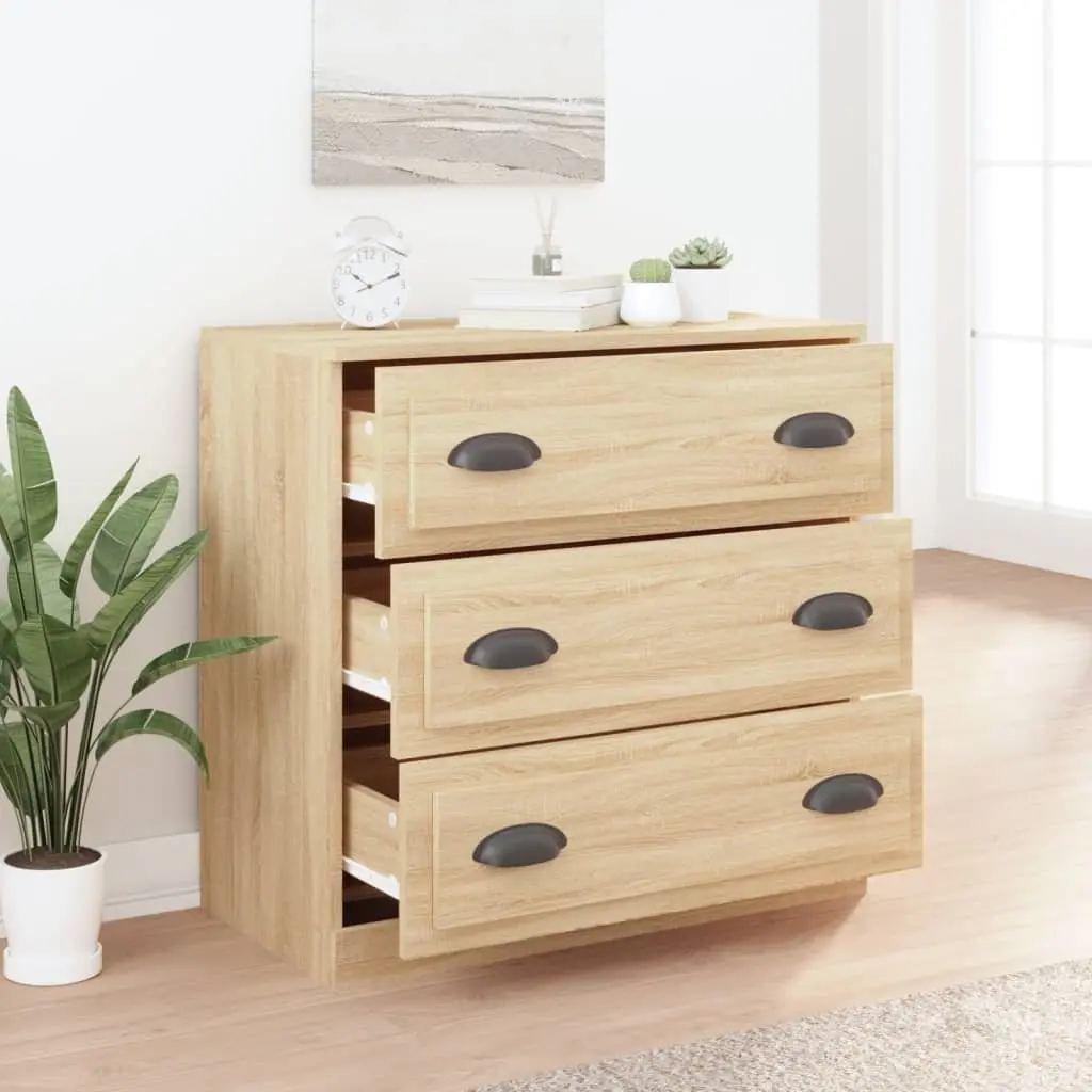 Sideboard Storage Cabinet Brown Engineered Wood 70x35.5x67.5cm Home Furniture