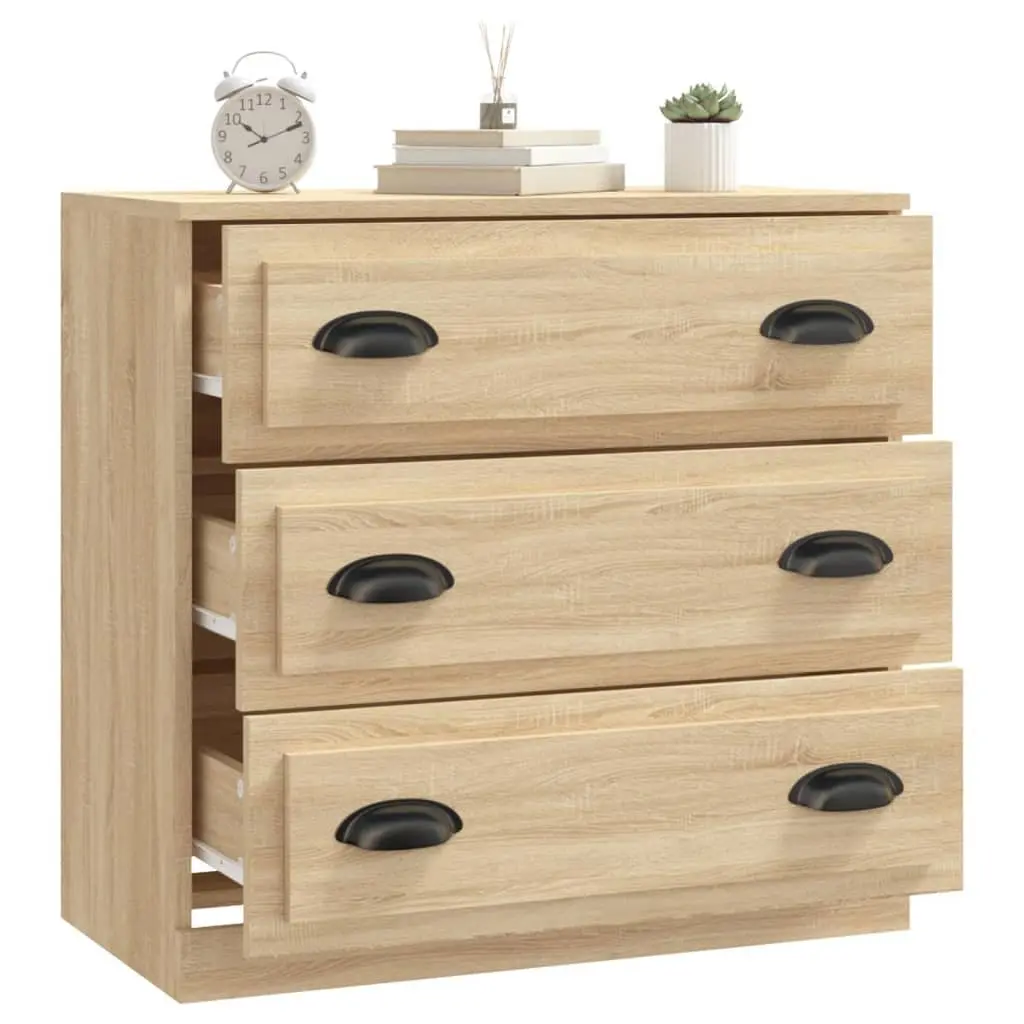 Sideboard Storage Cabinet Brown Engineered Wood 70x35.5x67.5cm Home Furniture