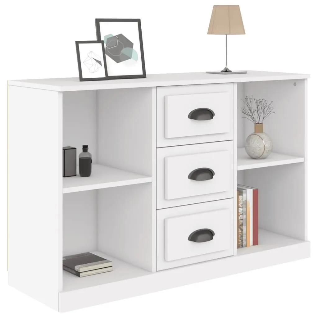 White Sideboard Cabinet Storage Buffet Engineered Wood Furniture Cupboard