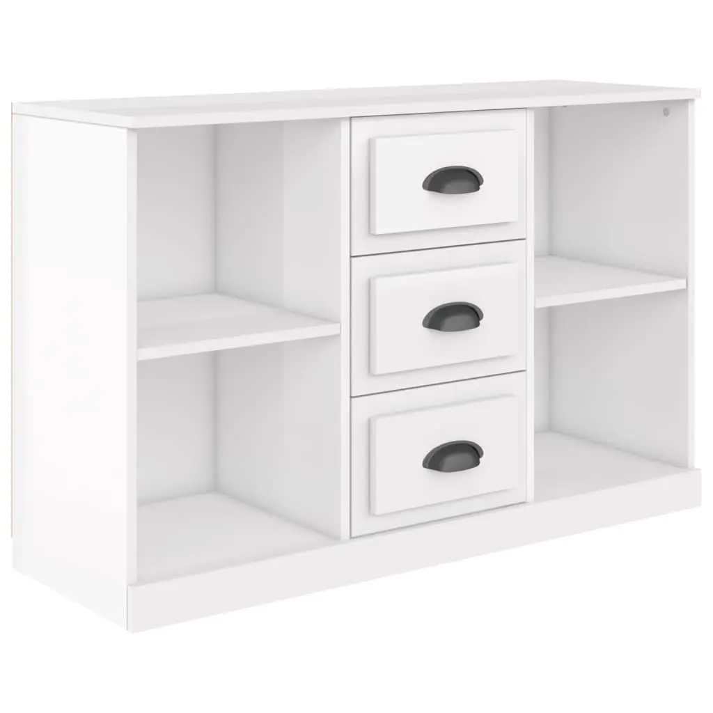 Sideboard Engineered Wood High Gloss White Storage Cabinet 104.5W x 35.5D x 67.5H cm