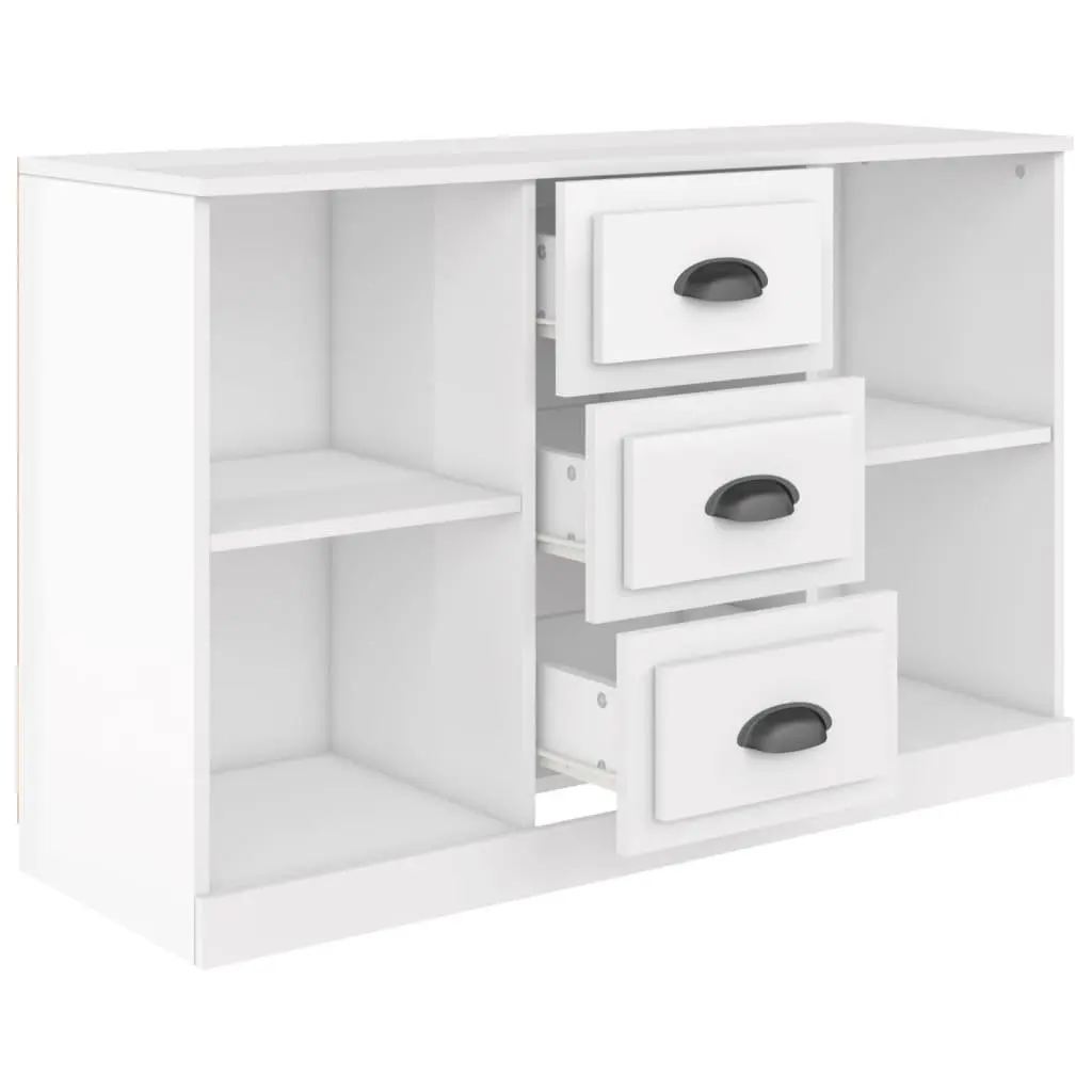 Sideboard Engineered Wood High Gloss White Storage Cabinet 104.5W x 35.5D x 67.5H cm