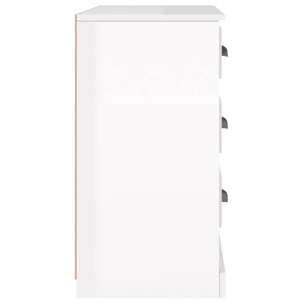 Sideboard Engineered Wood High Gloss White Storage Cabinet 104.5W x 35.5D x 67.5H cm