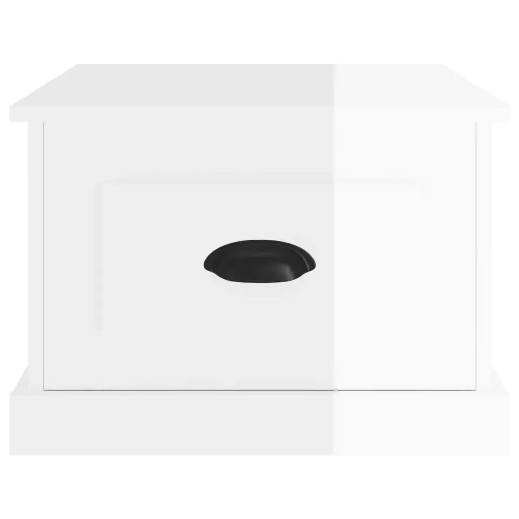 High Gloss White Coffee Table with Drawer Storage