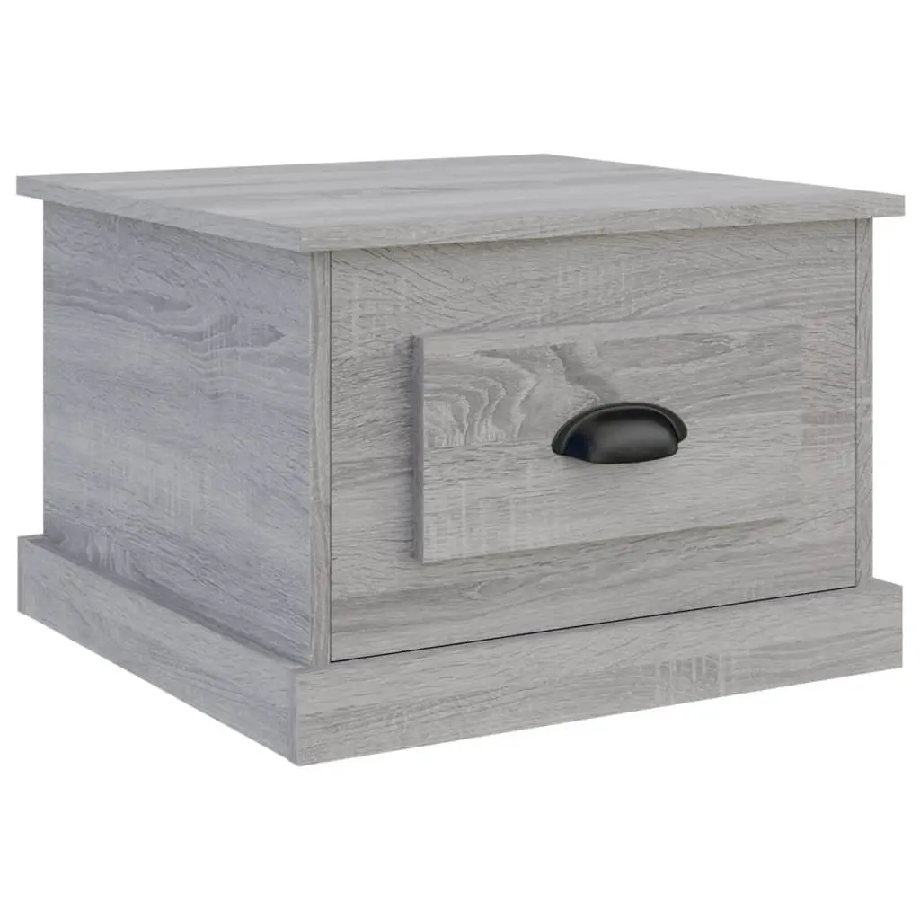 Coffee Table Engineered Wood 50x50x35 cm Grey Sonoma with Storage Drawer