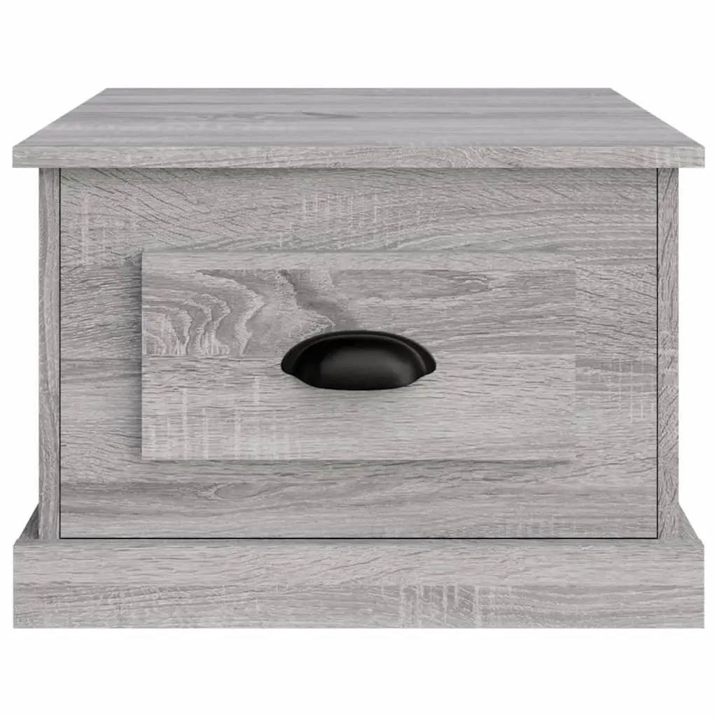 Coffee Table Engineered Wood 50x50x35 cm Grey Sonoma with Storage Drawer