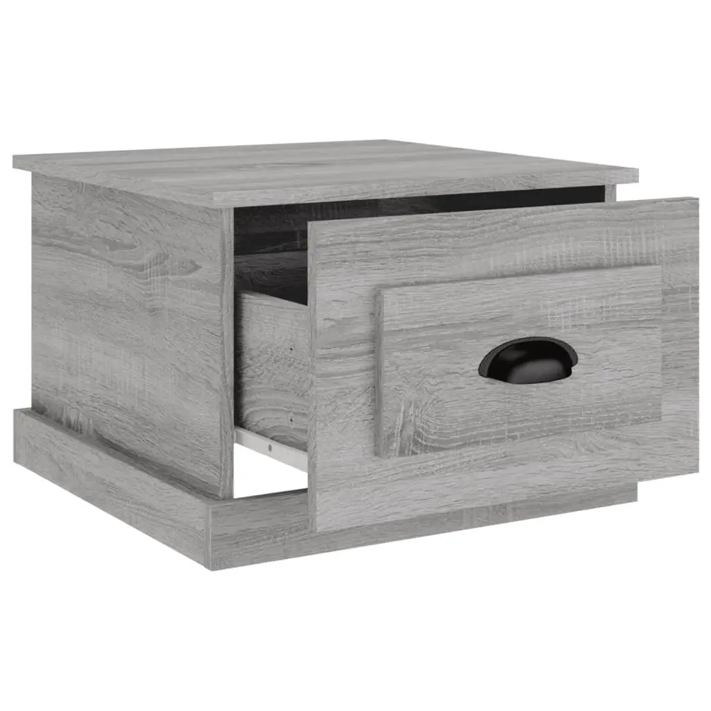 Coffee Table Engineered Wood 50x50x35 cm Grey Sonoma with Storage Drawer